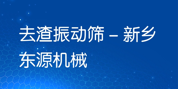 去渣振動篩 - 新鄉(xiāng)東源機械