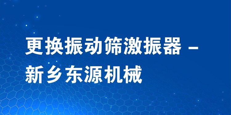 更換振動篩激振器 - 新鄉(xiāng)東源機(jī)械